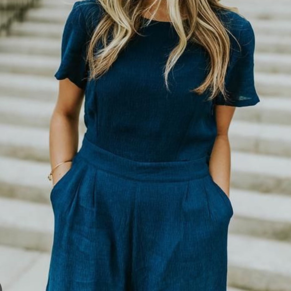 ROOLEE navy jumpsuit size S